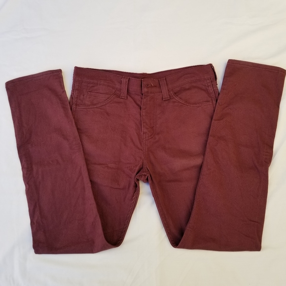 Men's Levi's 508 Regular Tapered  Maroon Jeans W29/L30 - Picture 3 of 9
